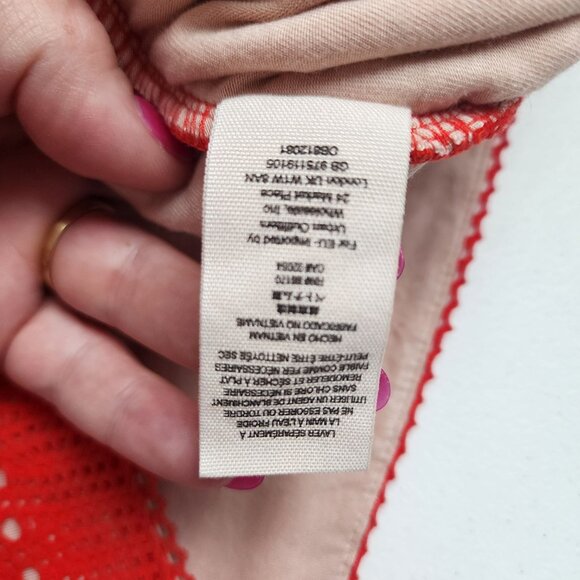 Free People Red Crochet Strapless Dress With Tie Detail Size L - Picture 15 of 16